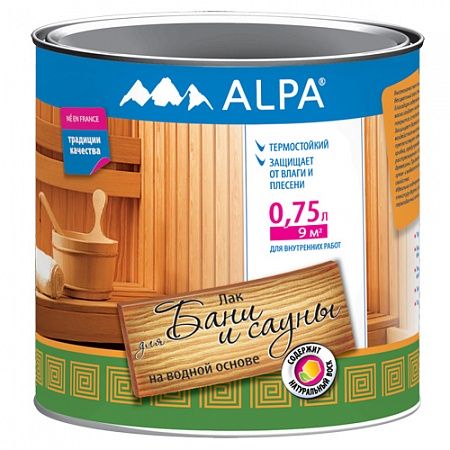 Лак для бани и сауны ALPA акриловый 0,75 л  (0,78 кг)