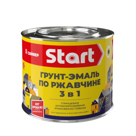 Гр-эмаль 3 в 1 по ржав. белая  (24 час) 1,8 кг (Старт)