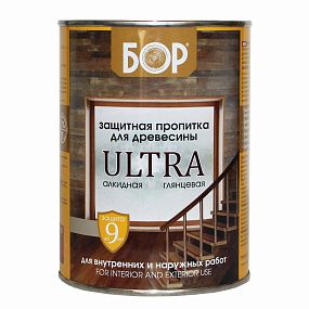 !Защитная пропитка для древесины БОР ULTRA глянц.. база С