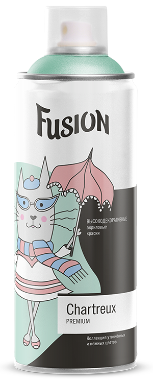 Эмаль акриловая FUSION  Chartreux с эффектом грифельной и магнитной доски  (в бал. 520 мл) (Церта)