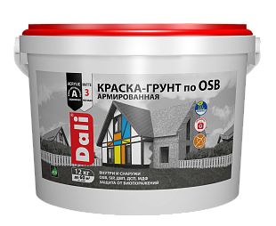 Краска-грунт по OSB акриловая армированная белая DALI 12 кг