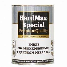 Эмаль по оцинк. и цветным металлам HARDMAX SPECIAL белая, 0,9 кг