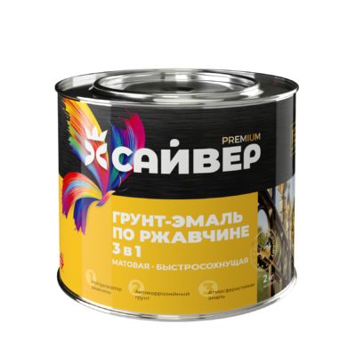 Грунт-эмаль 3 в 1по ржав. кр.-корич. б/сох. (1 час) (Сайвер) матов.