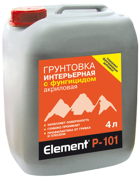 Грунтовка ALPA ЭЛЕМЕНТ Р-101 10 л (10 кг) акриловая интерьерная с фунгицидом