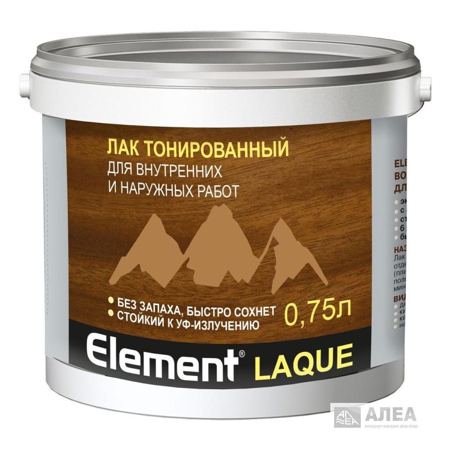 Лак акриловый тонированный Element LAQUE дуб 0,75 л (0,79 кг)