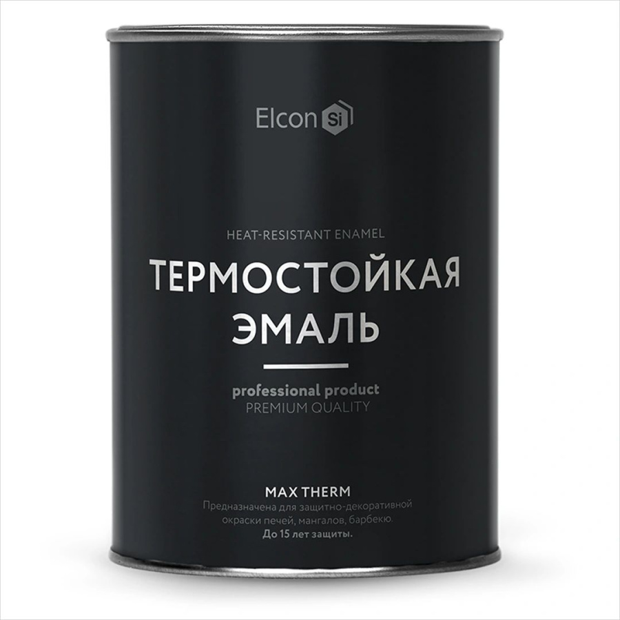 Эмаль термос. черная антикор.  t+1000°С  Элкон 0,8 кг